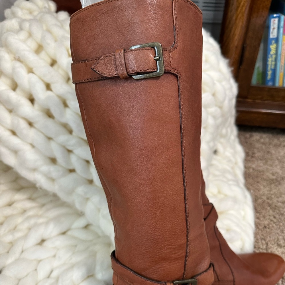 Cole Haan Nike Air High Heel Boots Leather Brown - Picture 3 of 16
